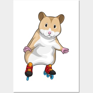 Hamster Inline skating Roller skates Posters and Art